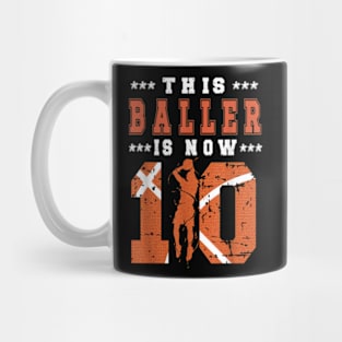 10th Birthday Basketball Boy Ten Year Old Basketball Player Mug